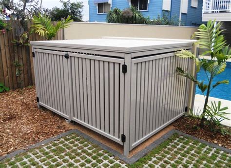 metal pool equipment enclosure|protect pool equipment from sun.